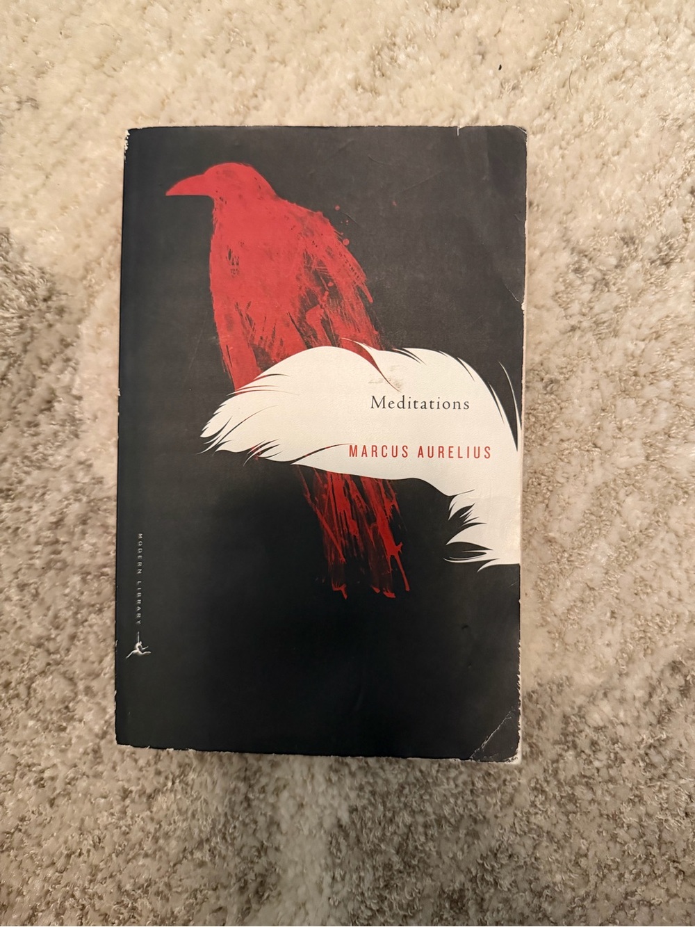 Barnes & Noble Meditations Paperback with Red and White Bird Artwork